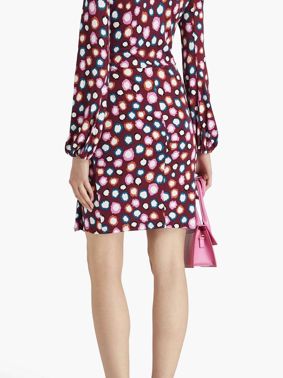 wrap-effect printed jersey mini dress