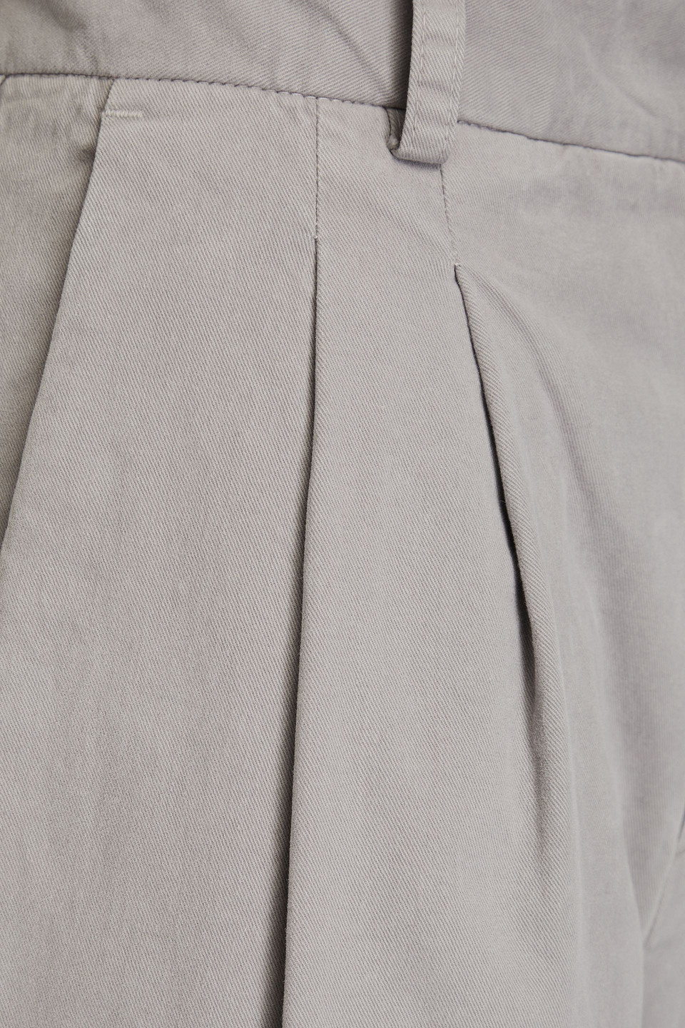 Nili Lotan Flavie Pleated Stretch-cotton Twill Wide-leg Pants In Gray
