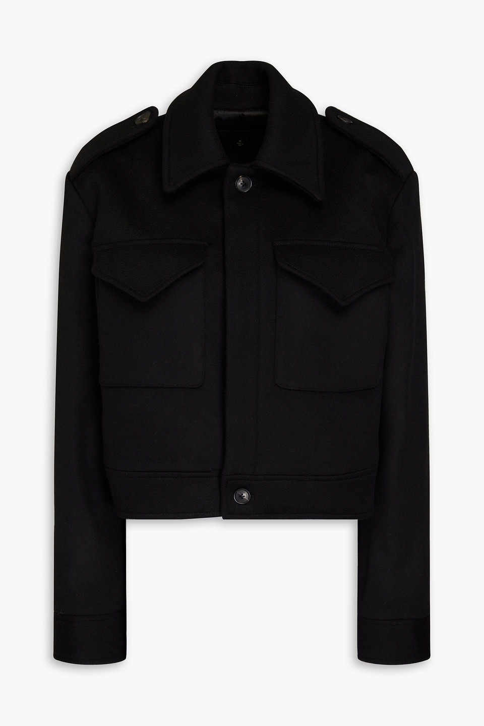 Nili Lotan Horace Wool-felt Jacket In Black
