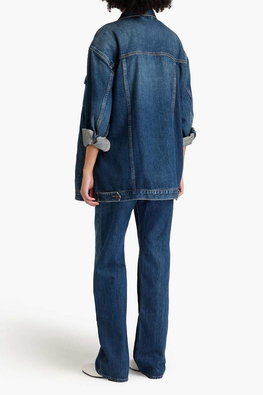 NILI LOTAN Oversized-Jeansjacke in ausgewaschener Optik