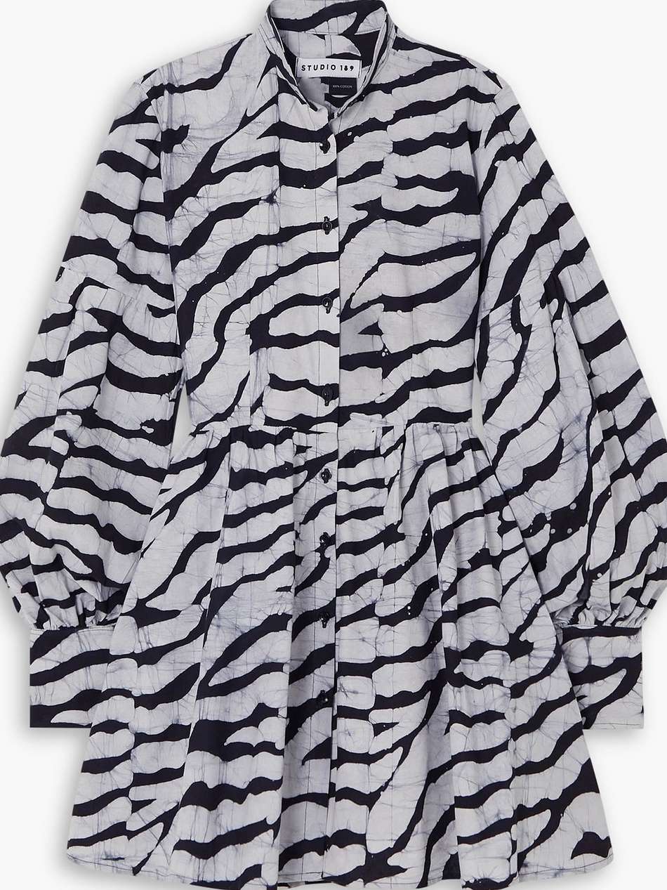 zebra-print cotton mini dress