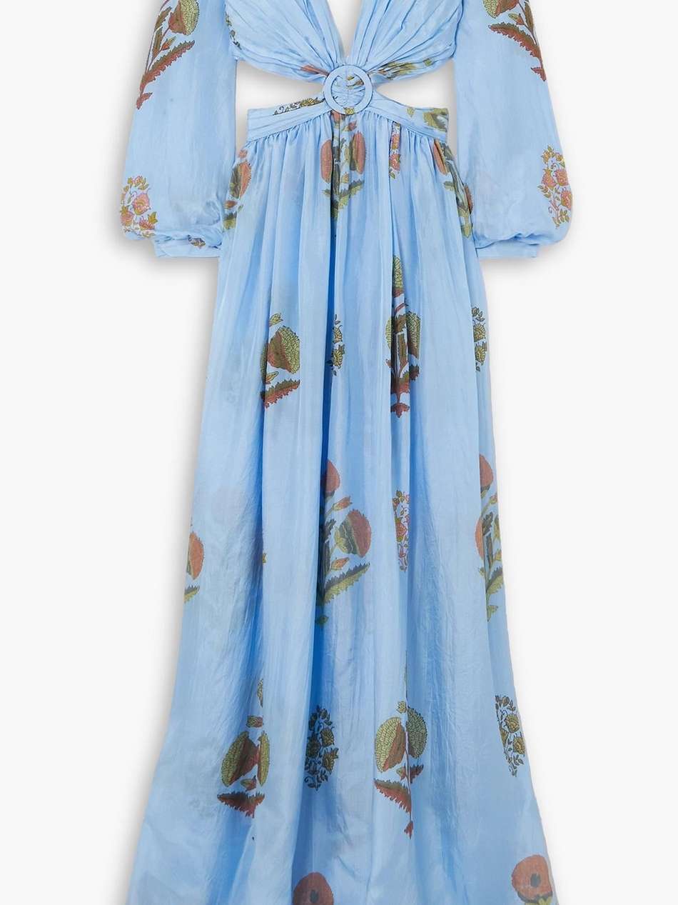 rio cutout silk-habotai maxi dress