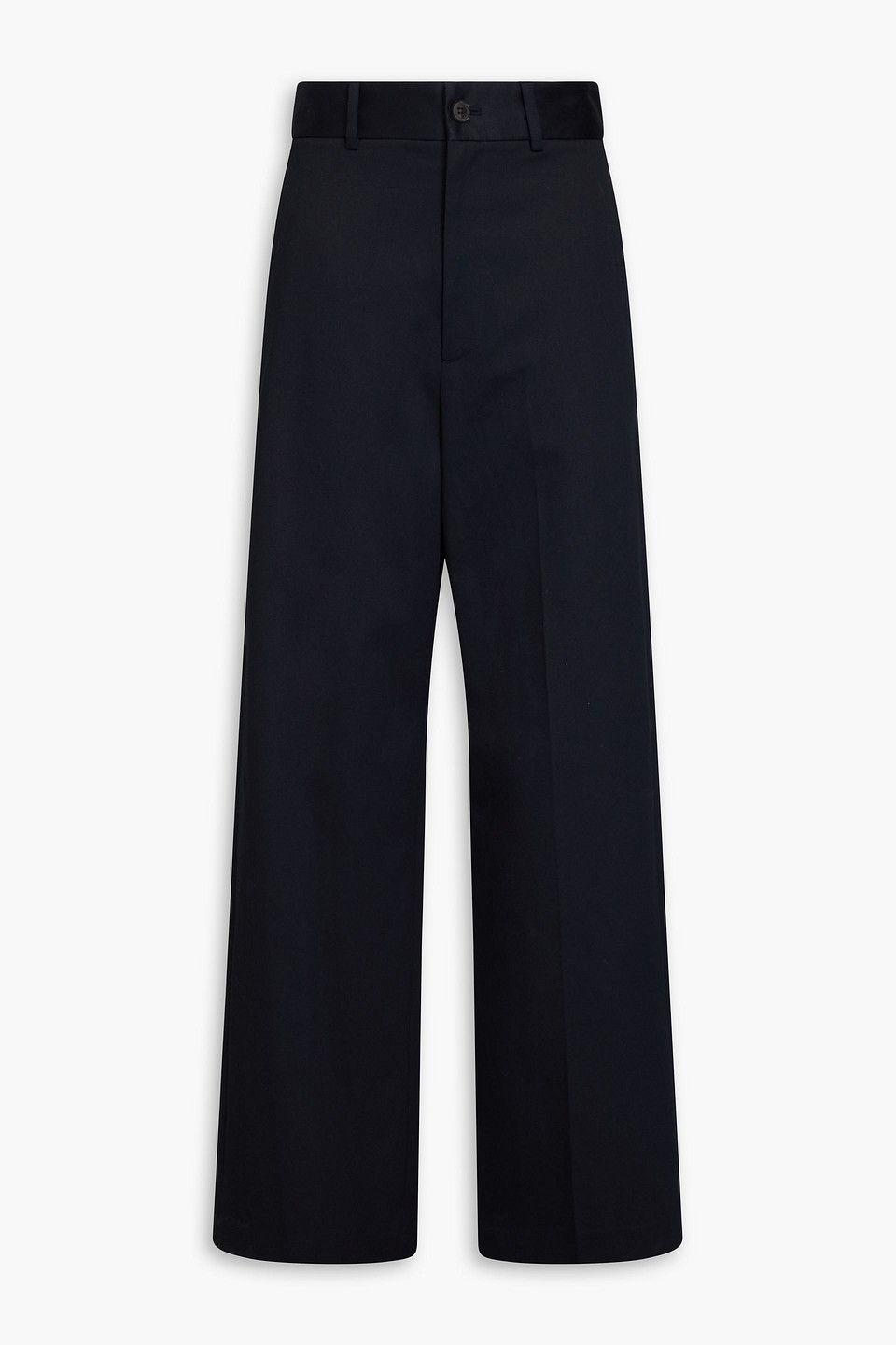Nili Lotan Wide-leg Cotton Trousers In Blue