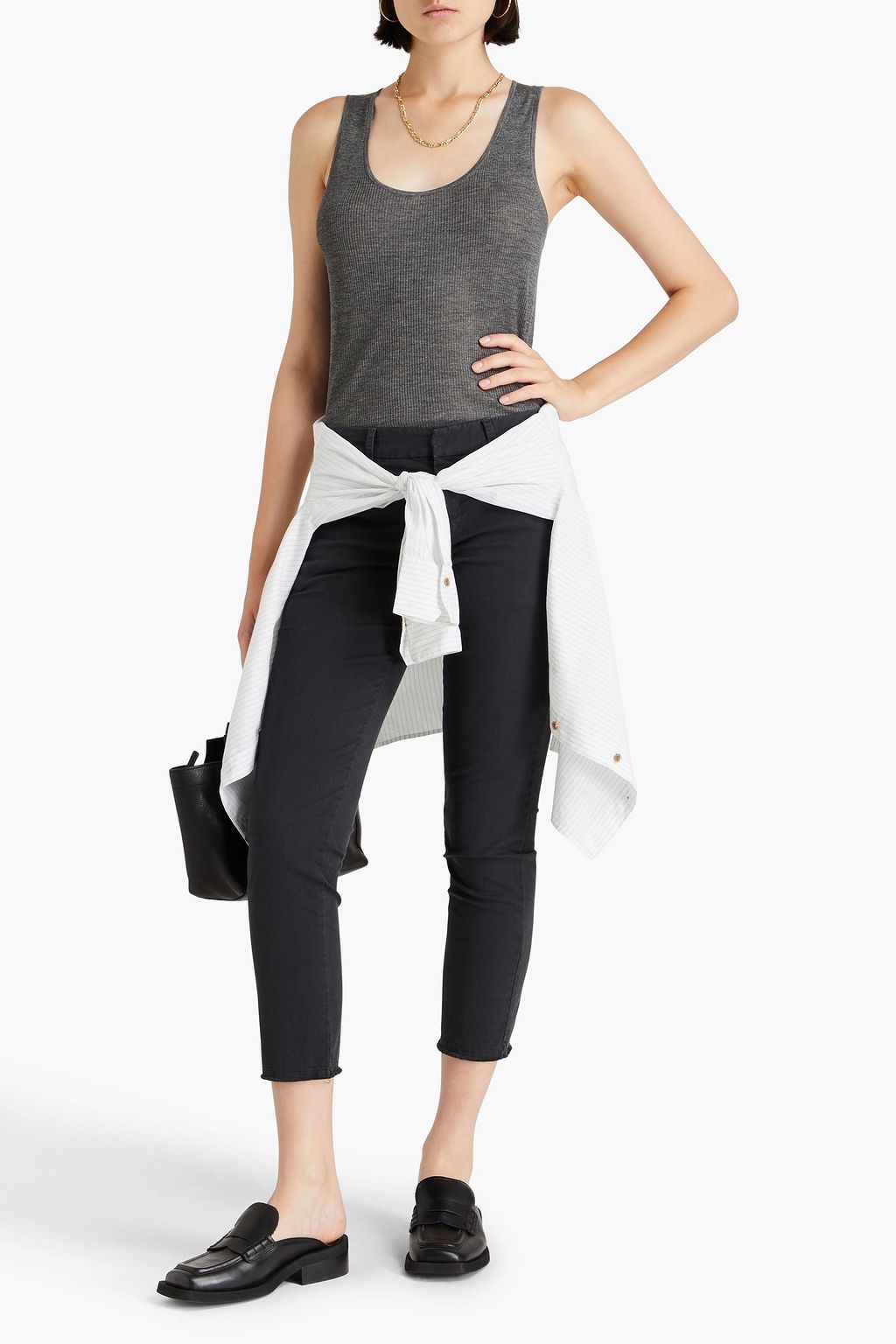 NILI LOTAN Becky ribbed silk tank