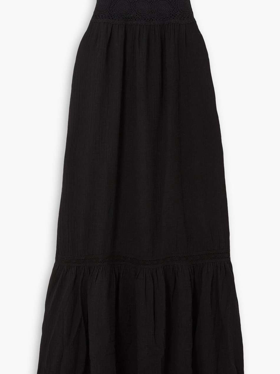 allegra crochet-trimmed cotton-gauze dress
