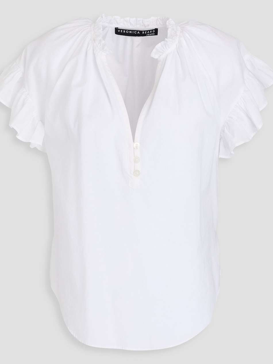 milly ruffled cotton-voile top