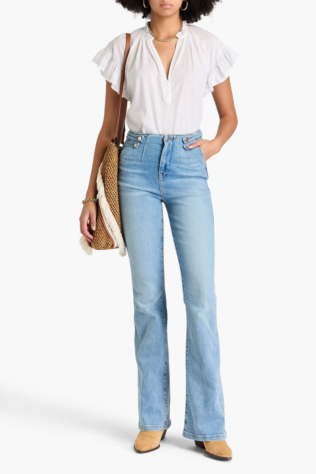 VERONICA BEARD Ruffled cotton top