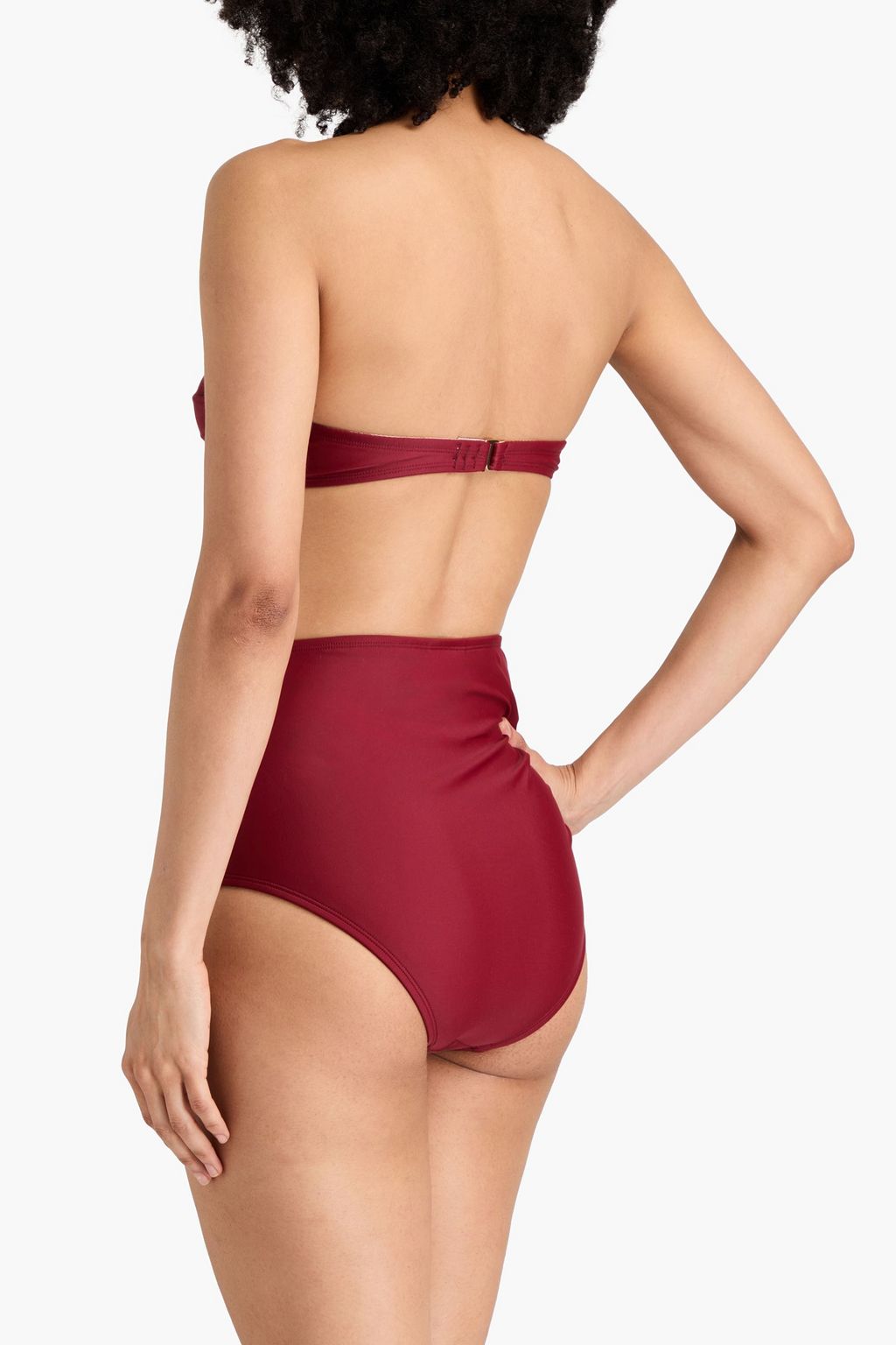 PEONY SWIMWEAR قطعة بيكيني سفلية Staple Hi من قماش ECONYL المطّاطي بثنيات