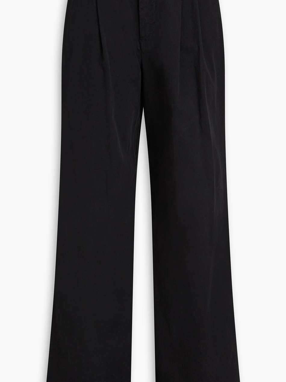 flavie stretch-cotton twill wide-leg pants