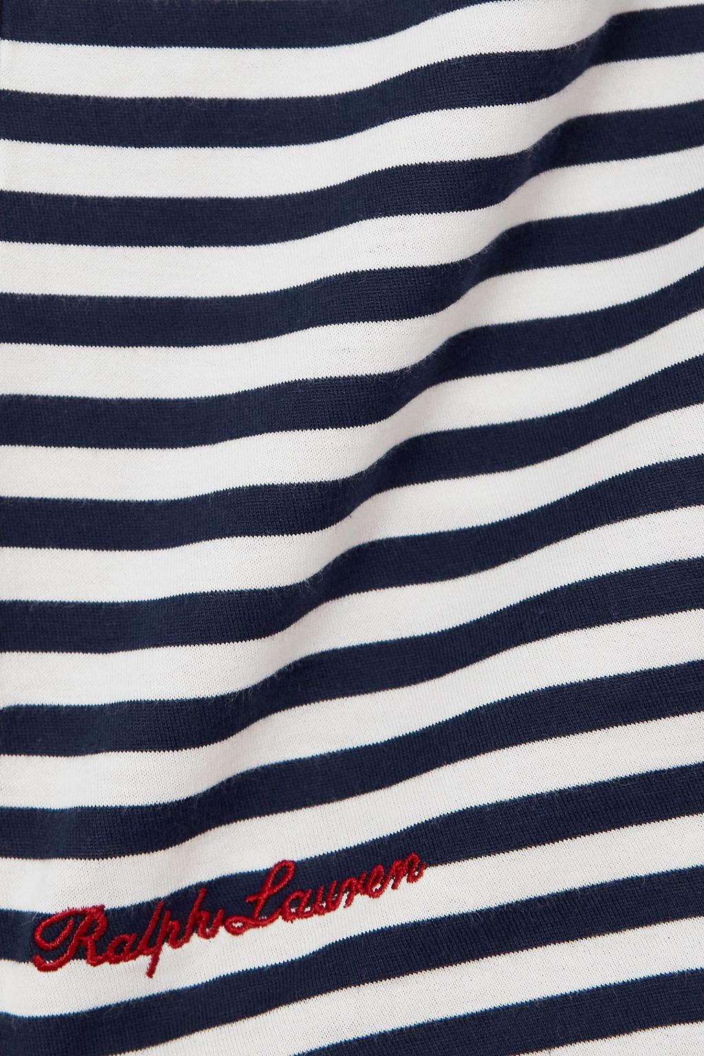 RALPH LAUREN COLLECTION تي شيرت مخطّط ومطرّز من قطن الجيرسي