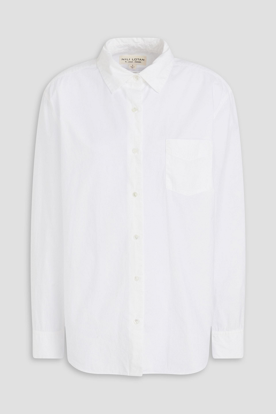 Nili Lotan Kristen Crinkled Cotton-poplin Shirt In Ivory