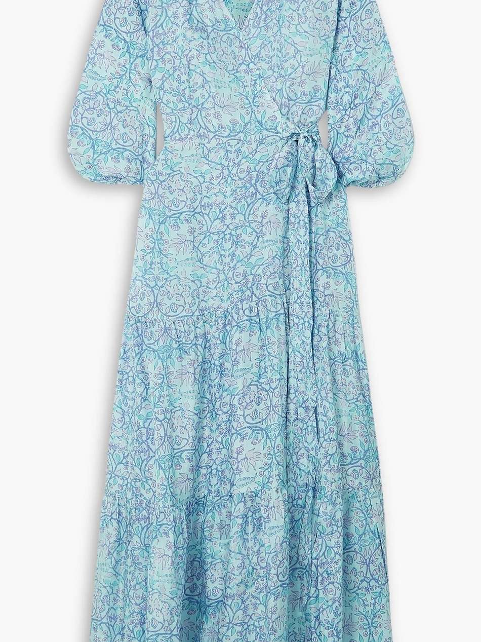 emilia floral-print silk-habotai maxi wrap dress