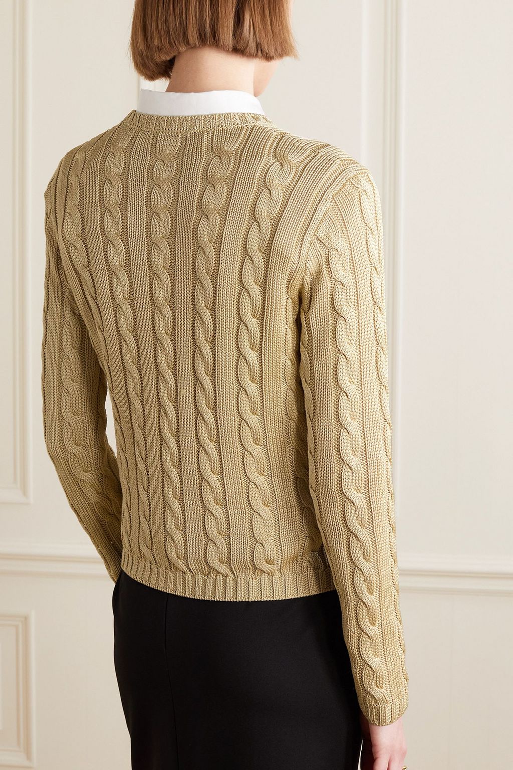 RALPH LAUREN COLLECTION كنزة من الحرير بحبكة مجدولة