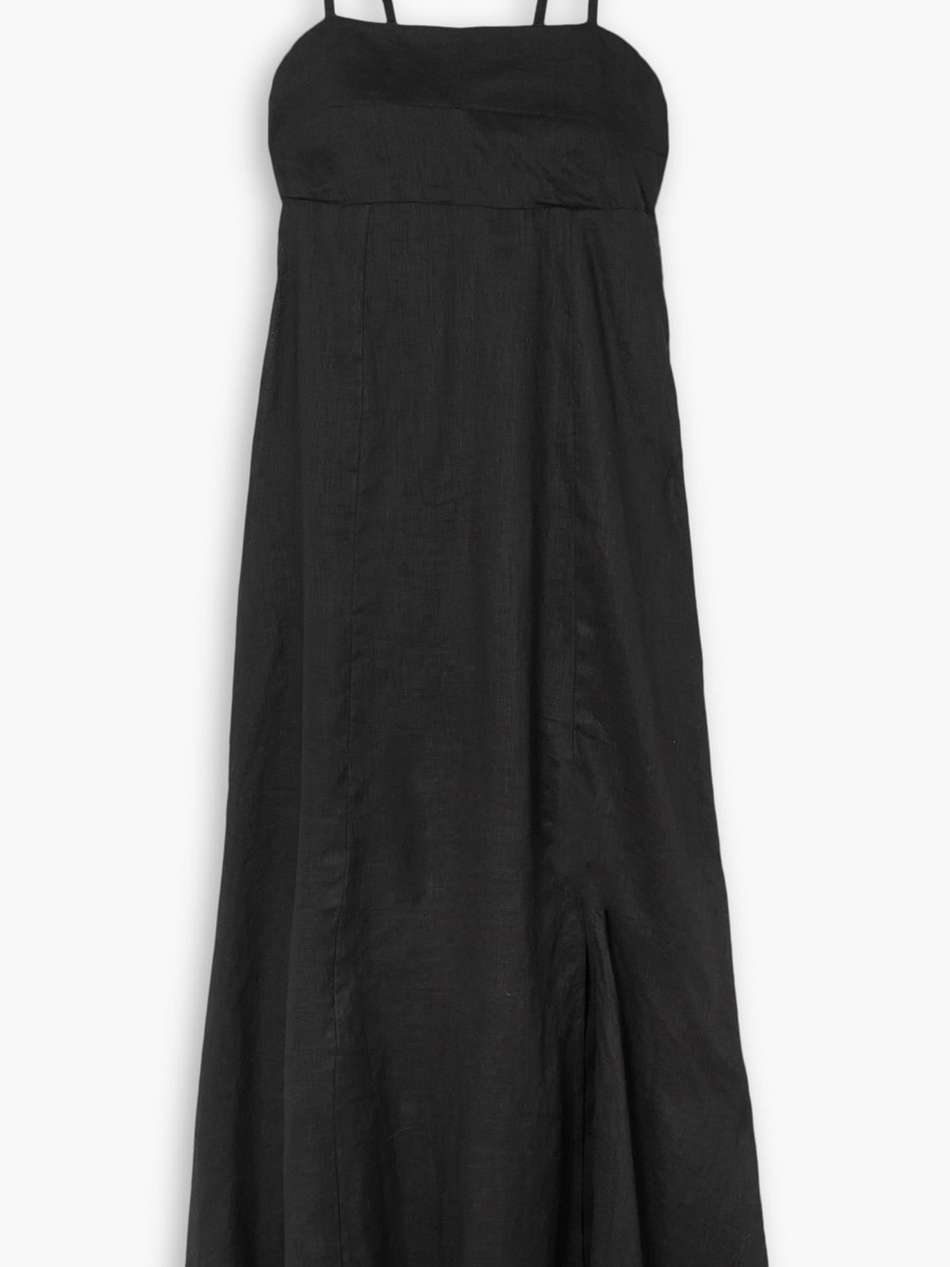 tagliatelle bow-detailed linen midi dress