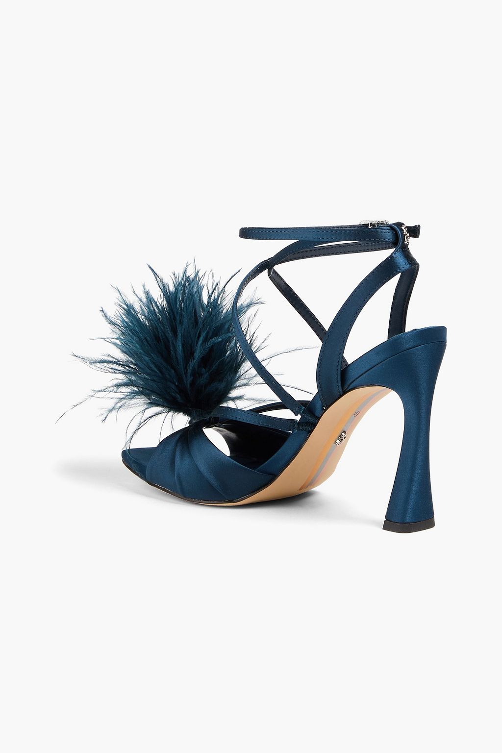 SAM EDELMAN 페더 장식 새틴 샌들