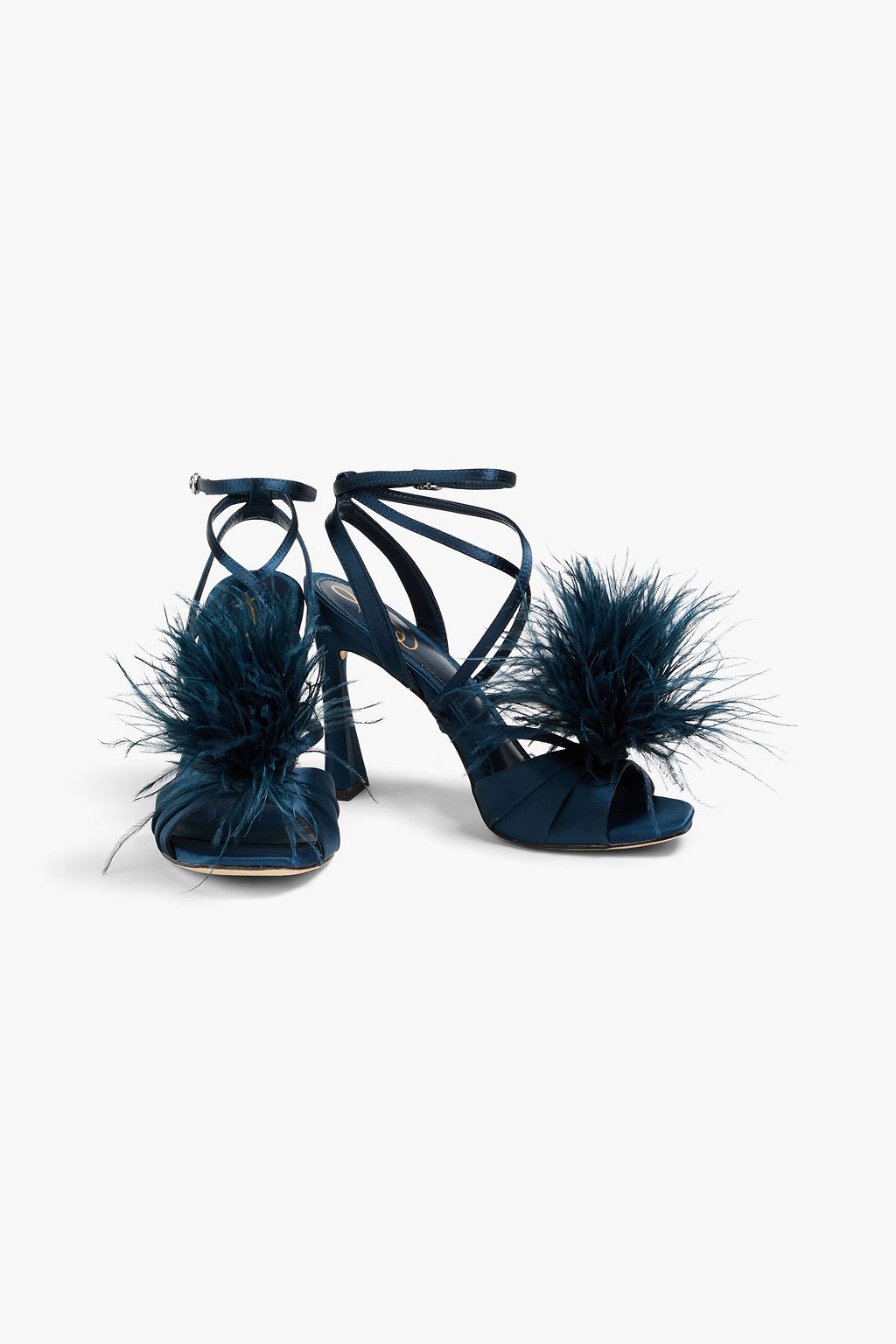 SAM EDELMAN 페더 장식 새틴 샌들