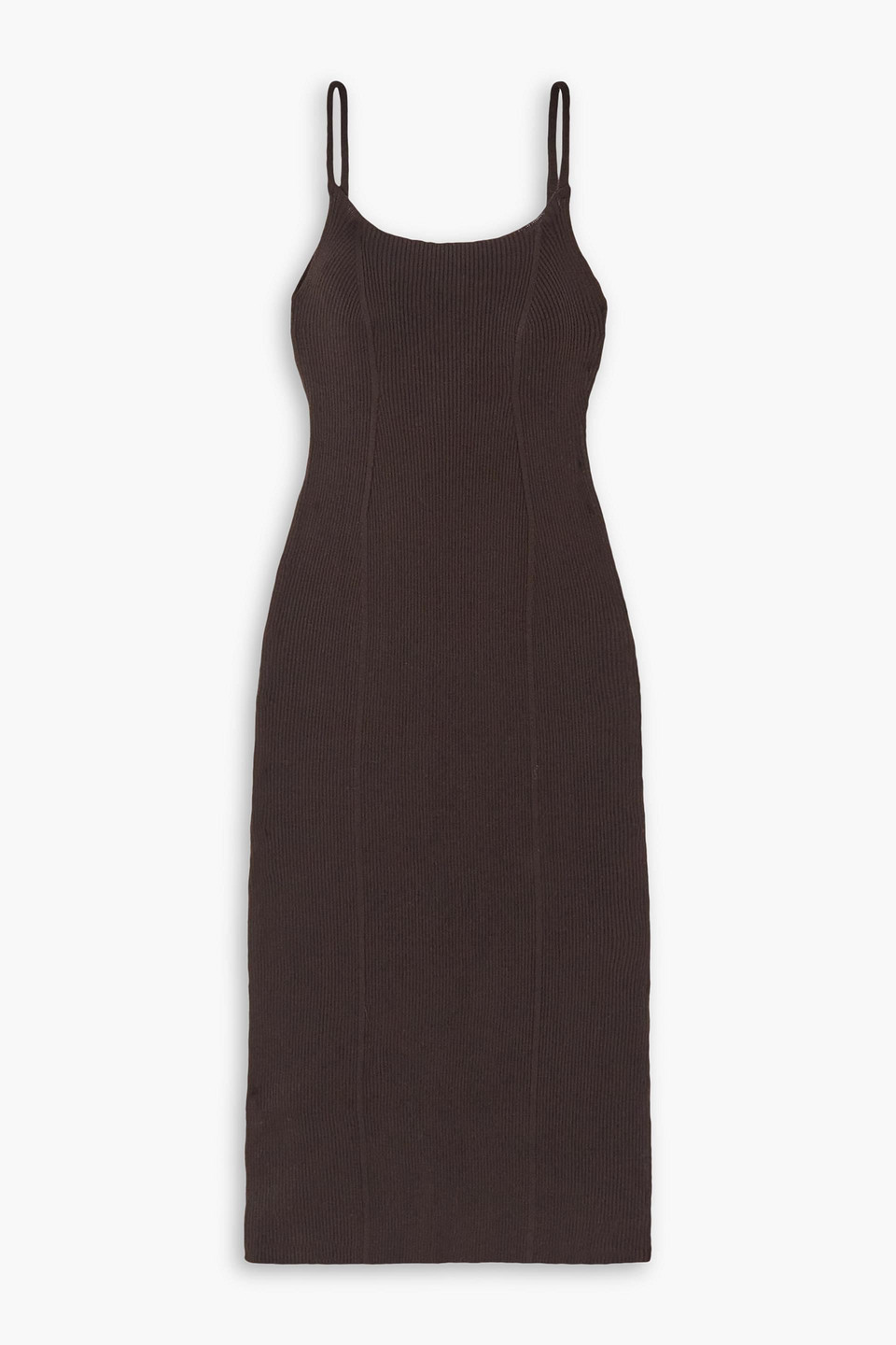 Haight Elisa Ribbed Stretch-knit Midi Dress In Black