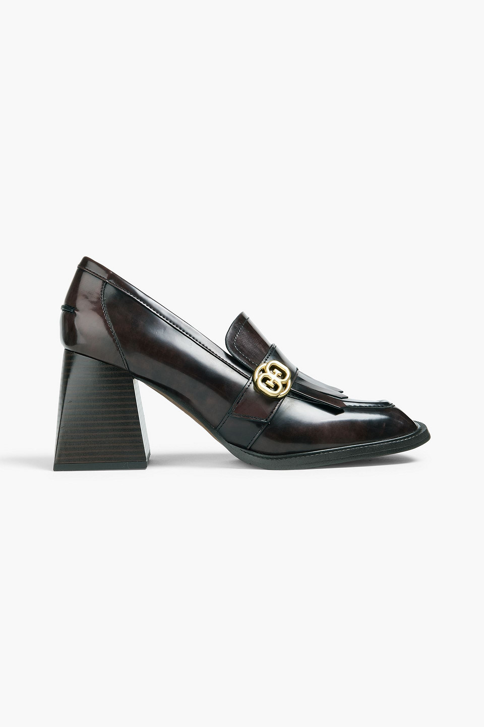 Sam Edelman Embellished Faux Leather Pumps In Dark Brown