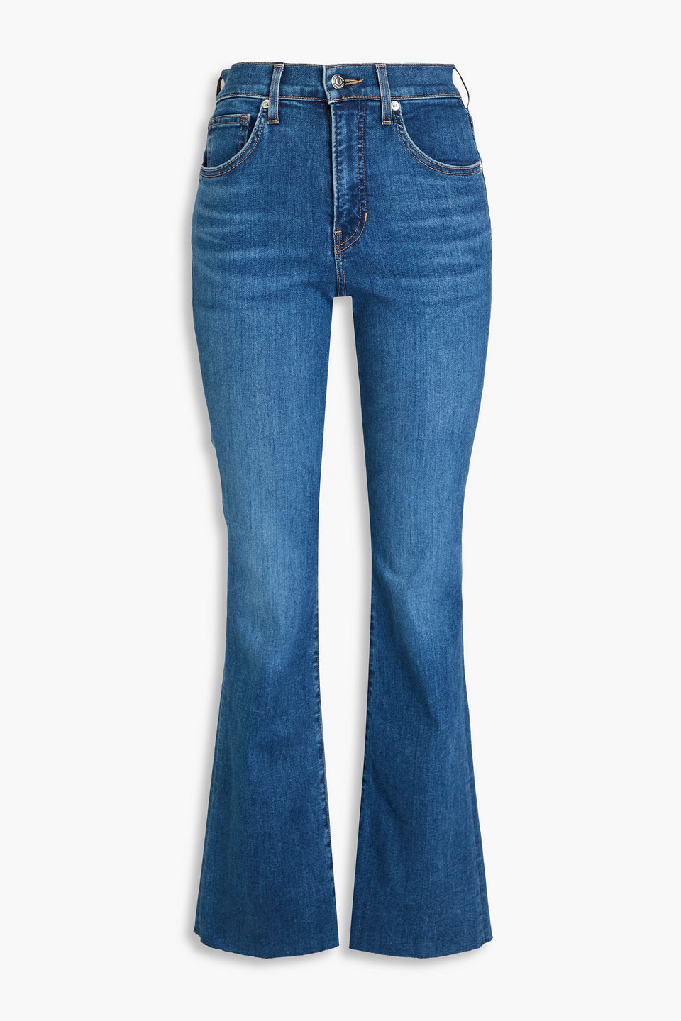 Veronica Beard High-rise Flared Jeans In Mid Denim