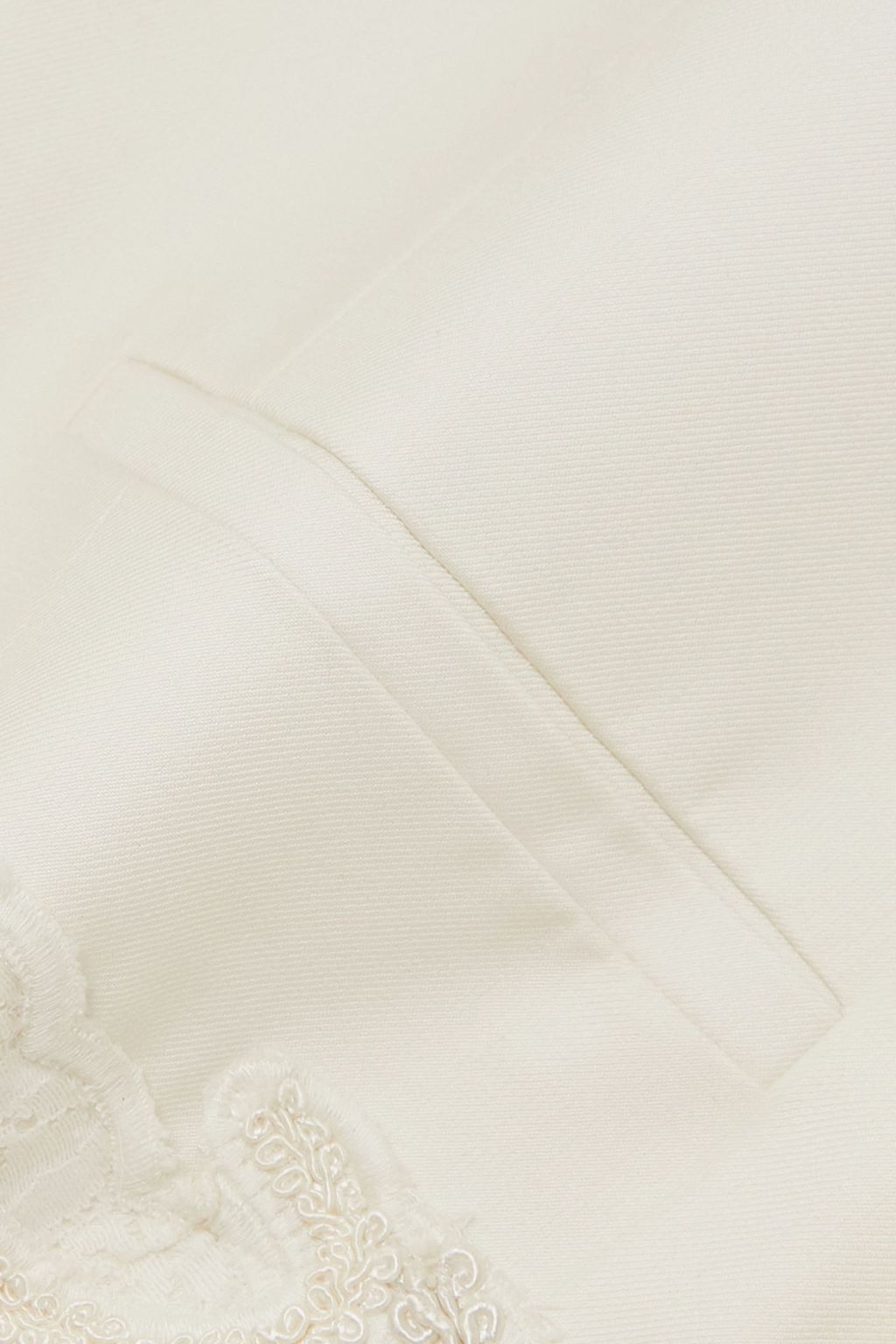 SEA Aerin cropped guipure lace-trimmed twill blazer