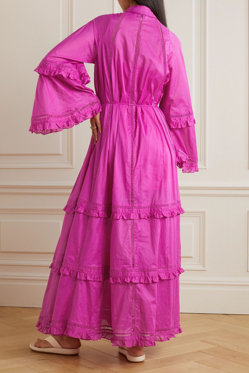 JOSLIN Diane tiered cotton-poplin maxi dress