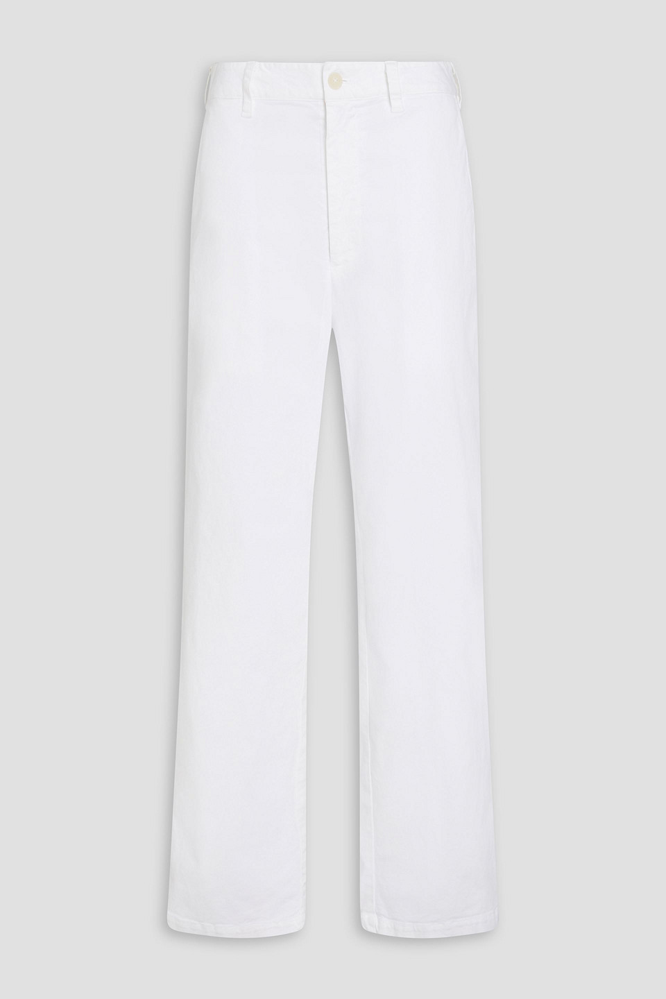 Nili Lotan Eliot Cotton-blend Twill Straight-leg Trousers In Ivory
