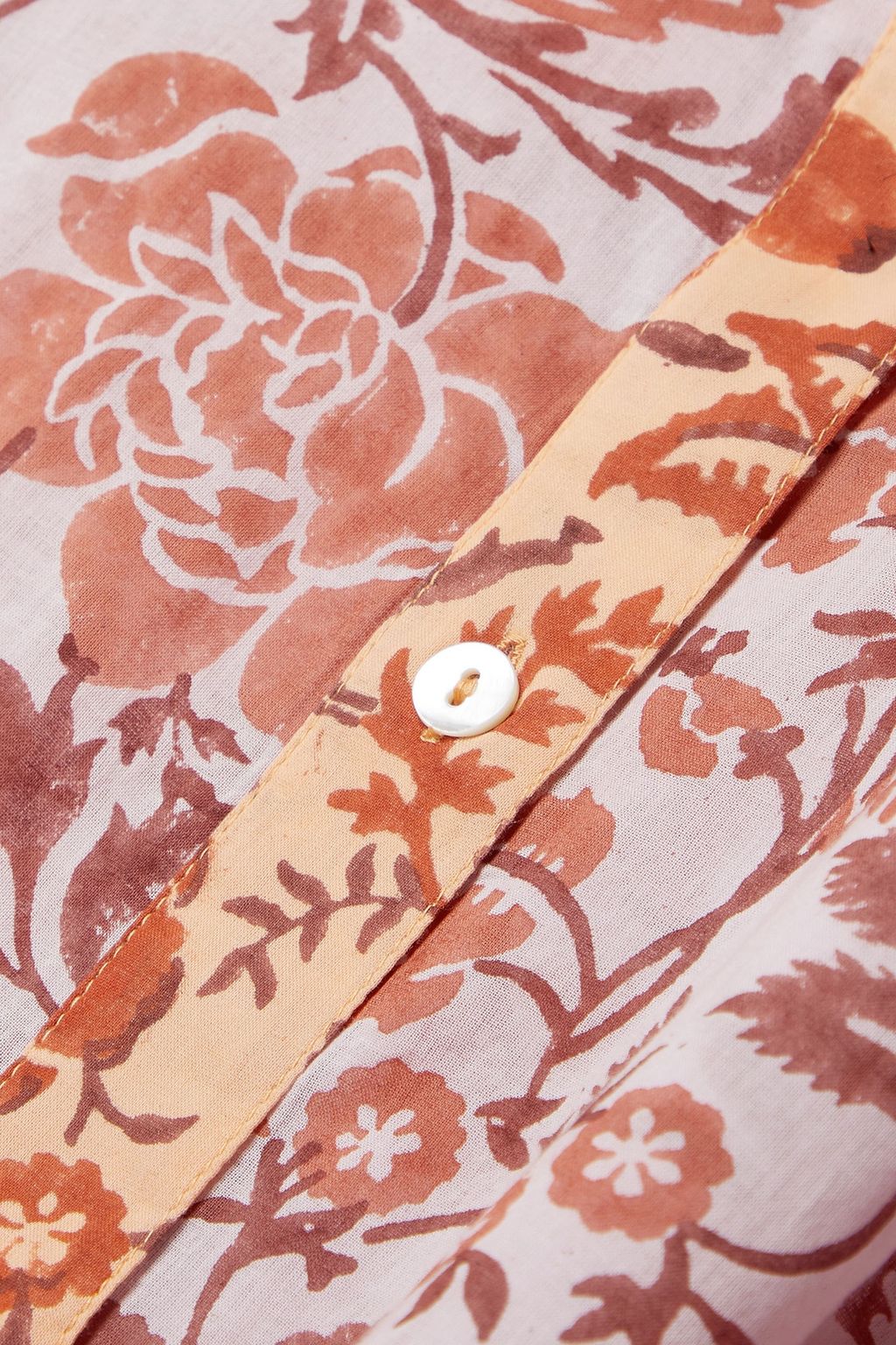HANNAH Luciana belted floral-print cotton-voile midi dress