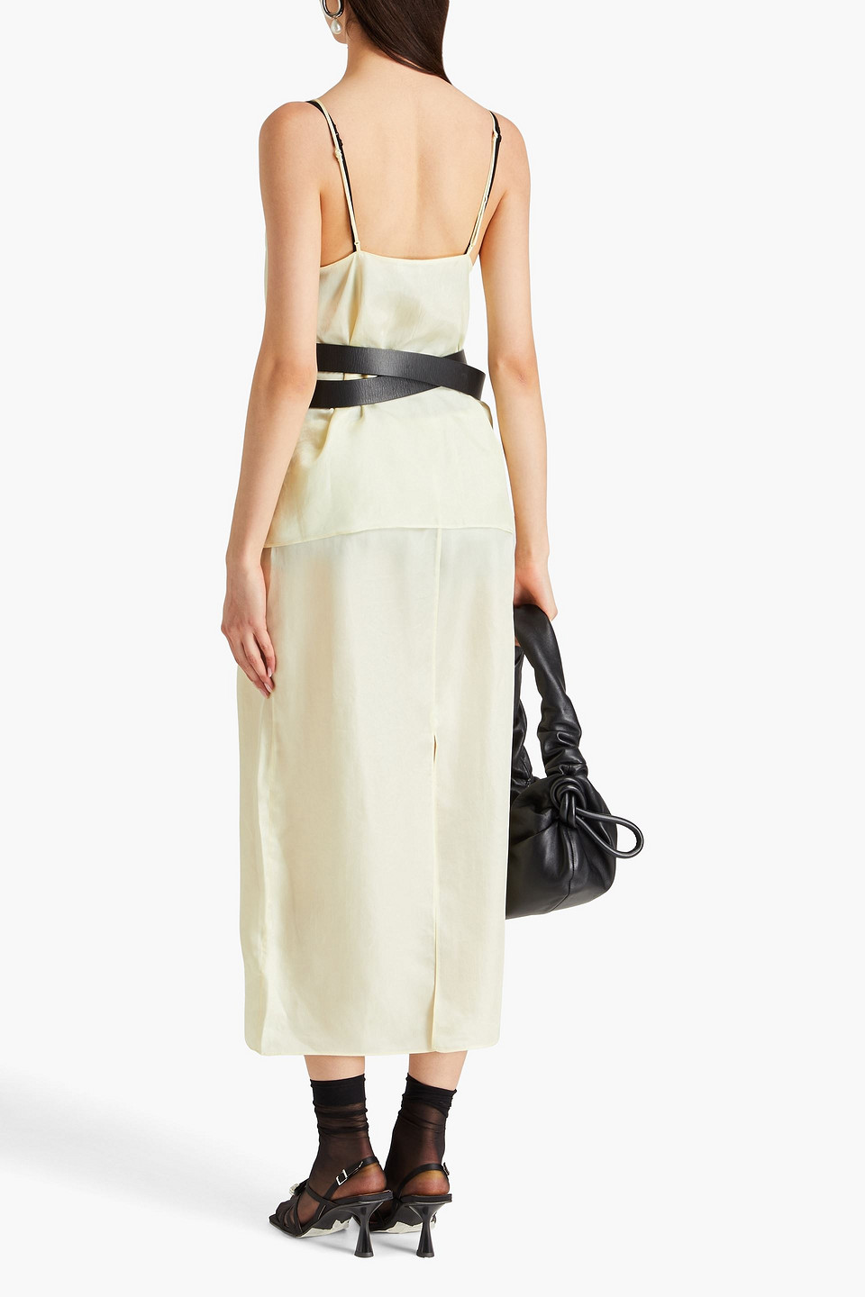Tibi Satin Camisole In Pastel Yellow