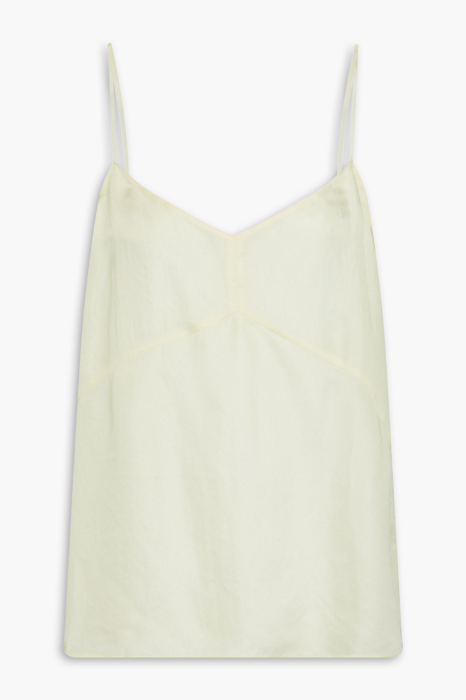 Tibi Satin Camisole In Pastel Yellow