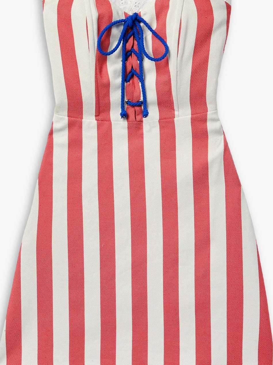 fiorella striped cotton-twill mini dress