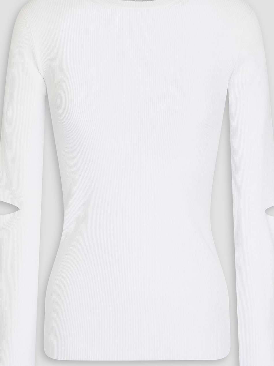 cutout ribbed jersey top