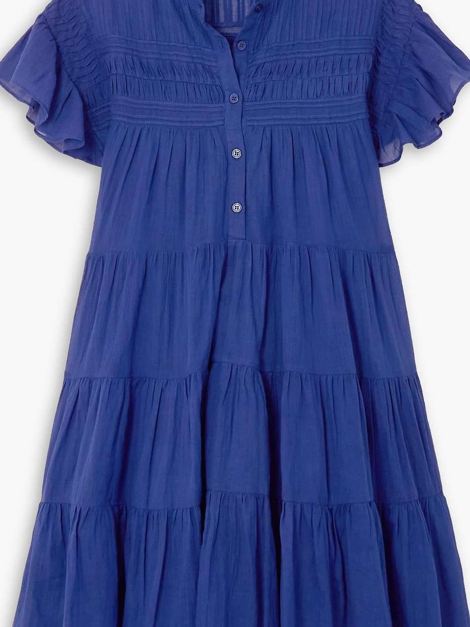 lanikaye pleated cotton-voile mini dress