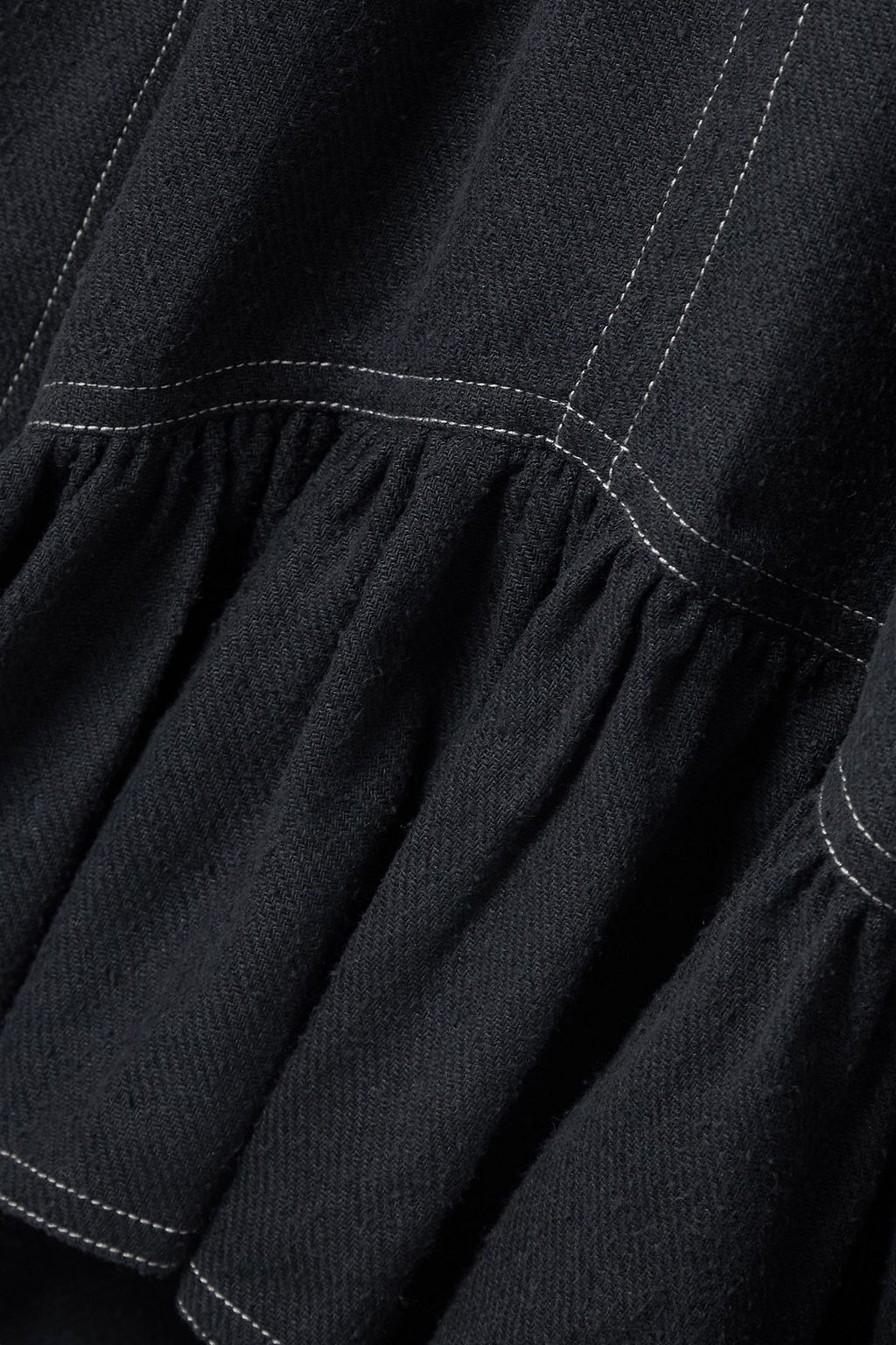 MARANT ÉTOILE 론 비대칭 러플 실크 부렛 미니 드레스