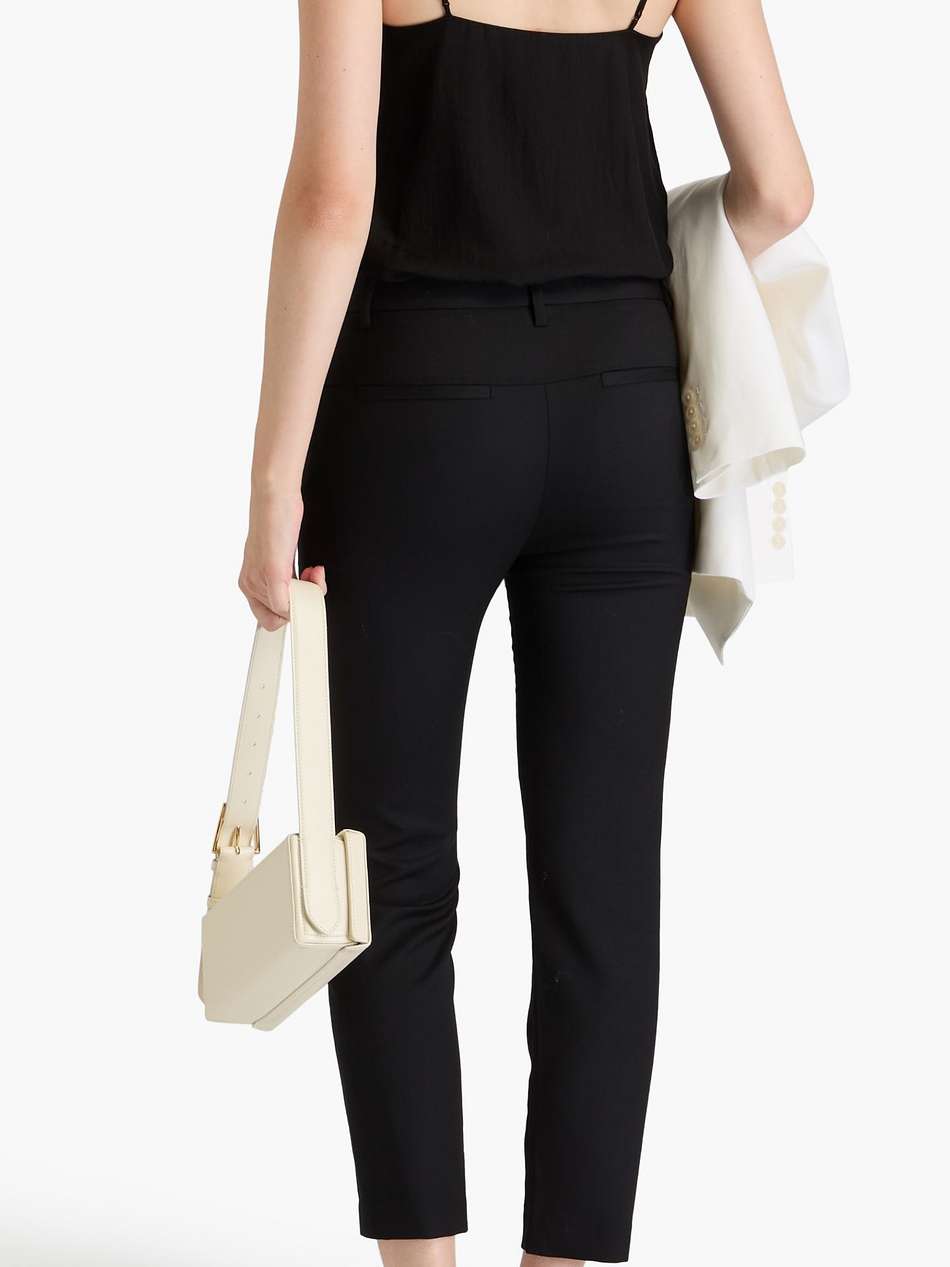 cropped wool-blend twill slim-leg pants