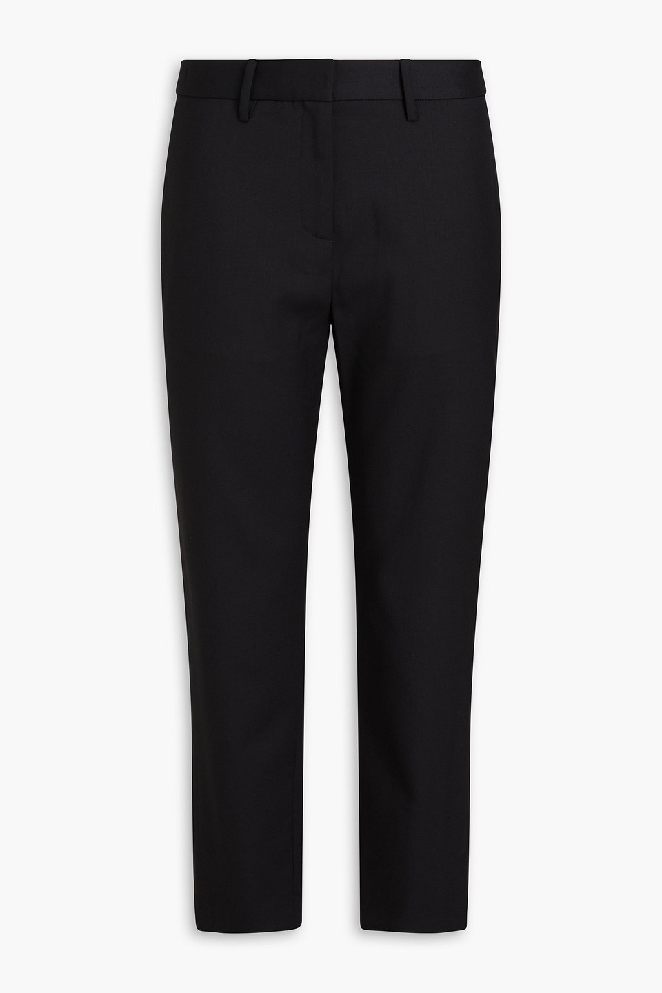 Nili Lotan Cropped Wool-blend Twill Slim-leg Pants In Black