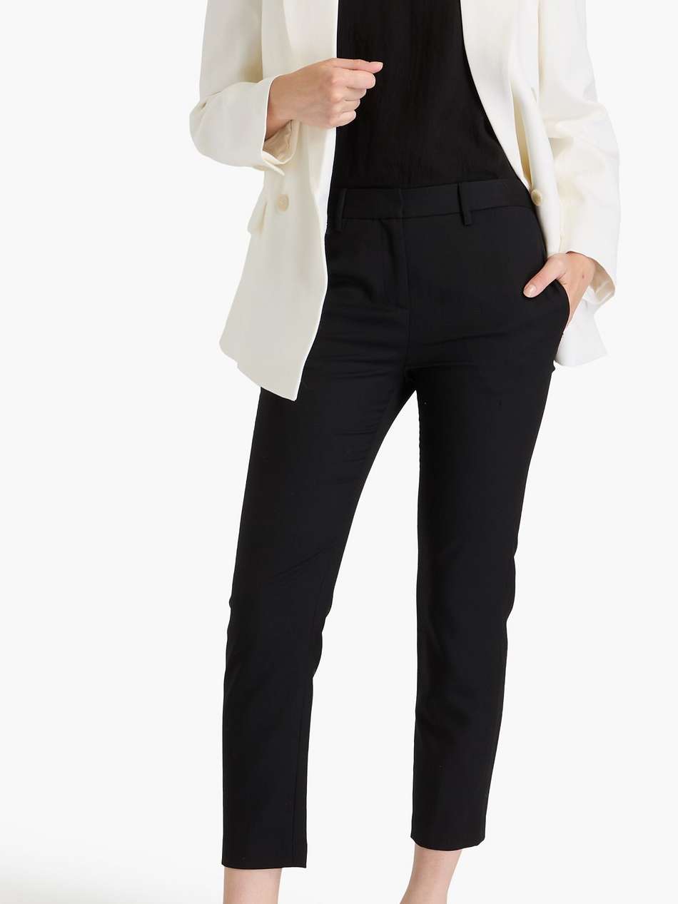 cropped wool-blend twill slim-leg pants