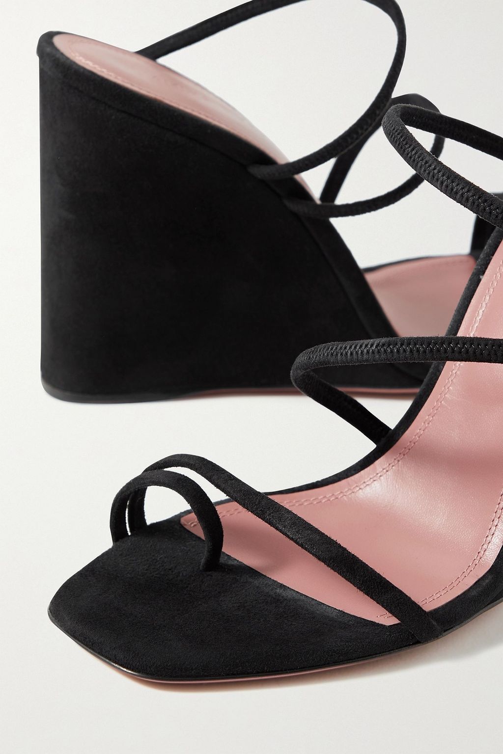 AMINA MUADDI Suede wedge sandals