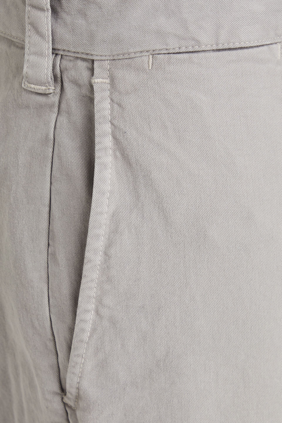 Nili Lotan Elliot Cotton-blend Twill Straight-leg Pants In Light Gray