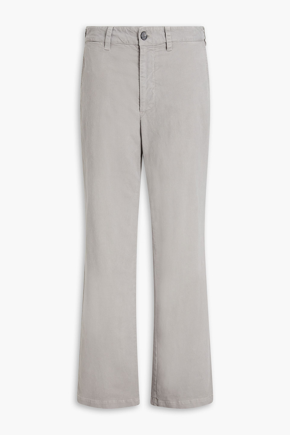 Nili Lotan Elliot Cotton-blend Twill Straight-leg Trousers In Light Grey