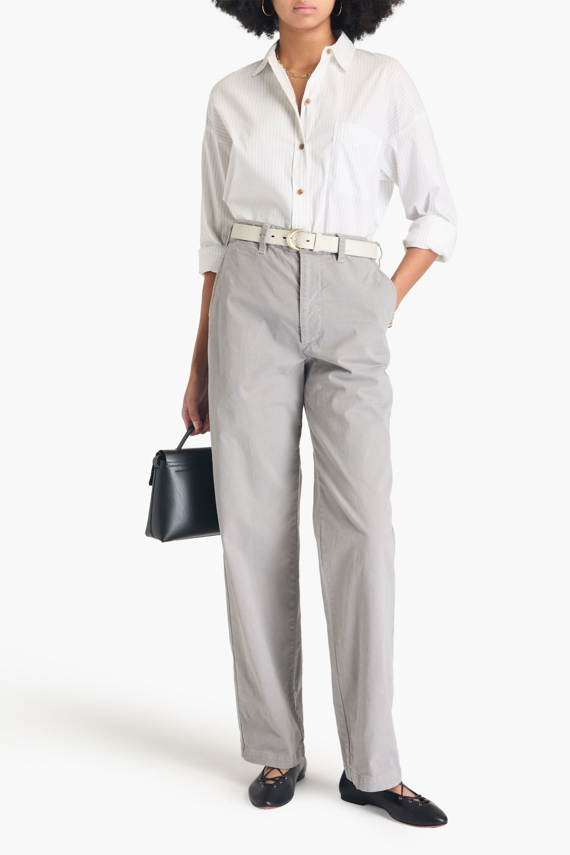 Nili Lotan Elliot stretch-cotton twill straight-leg pants