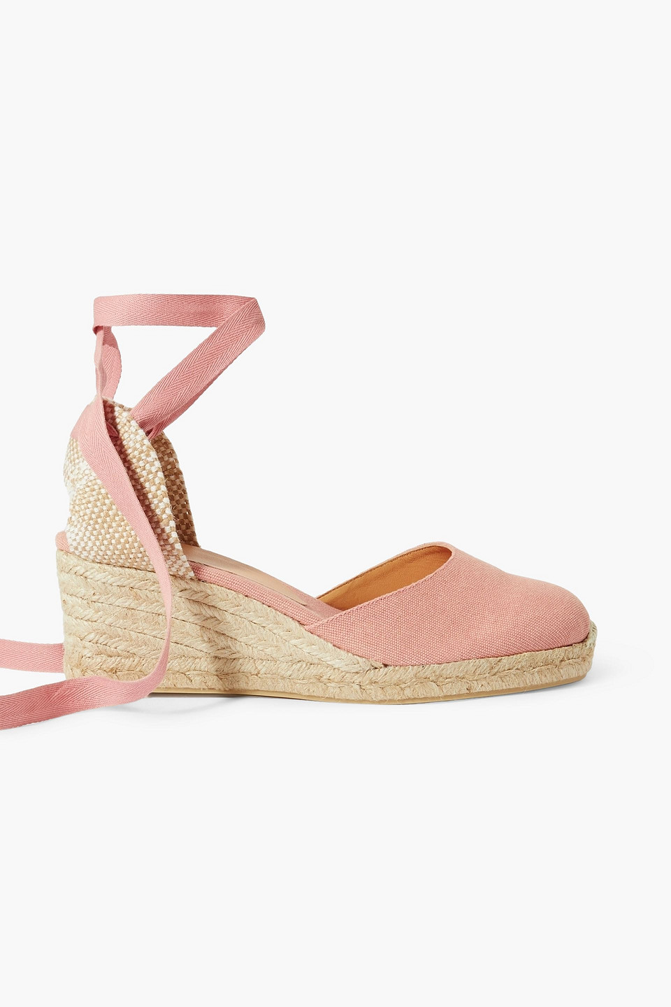 Castaã±er Carina 60 Canvas Wedge Espadrilles In Blush