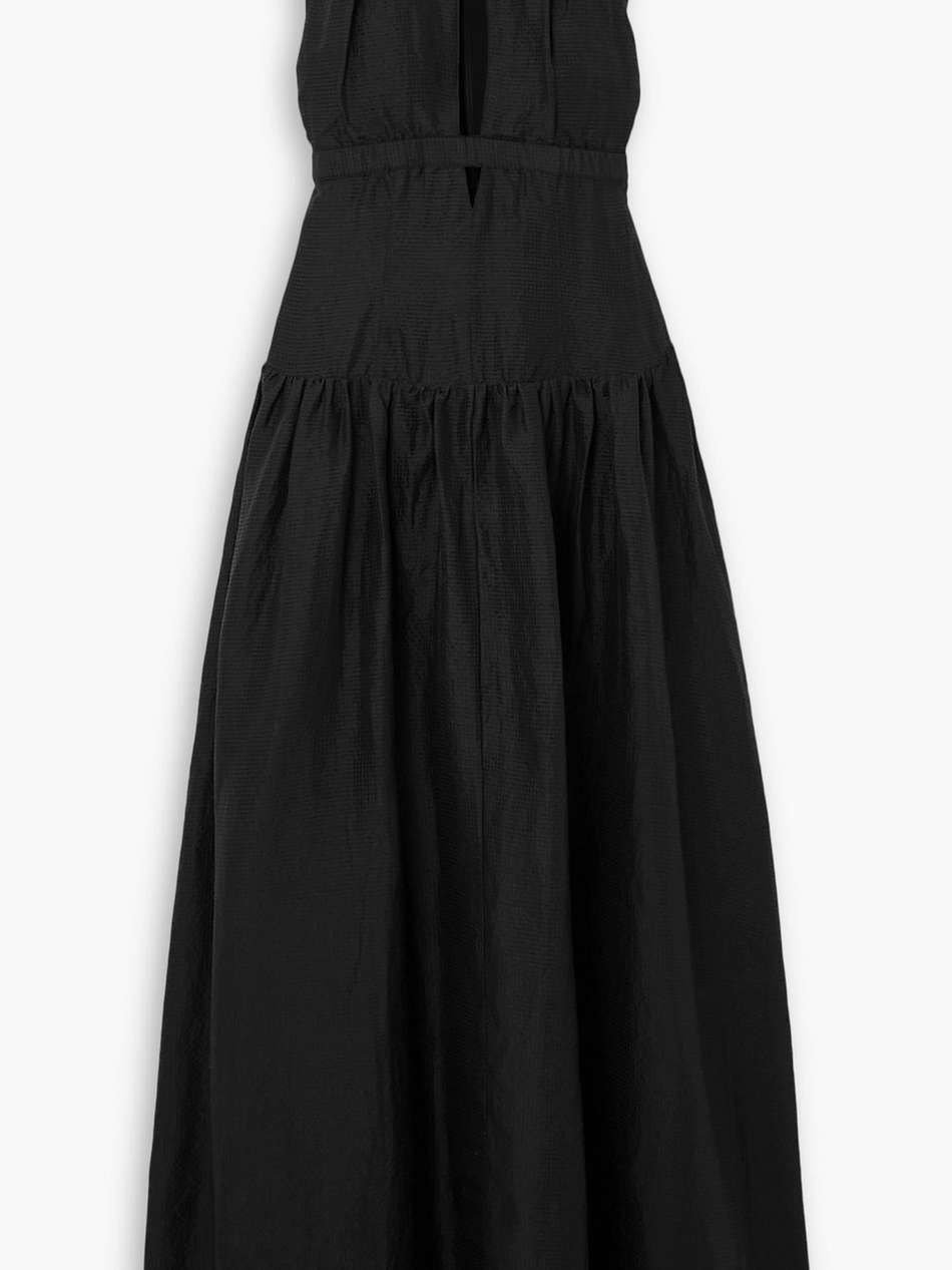 loren cutout linen and silk-blend maxi dress