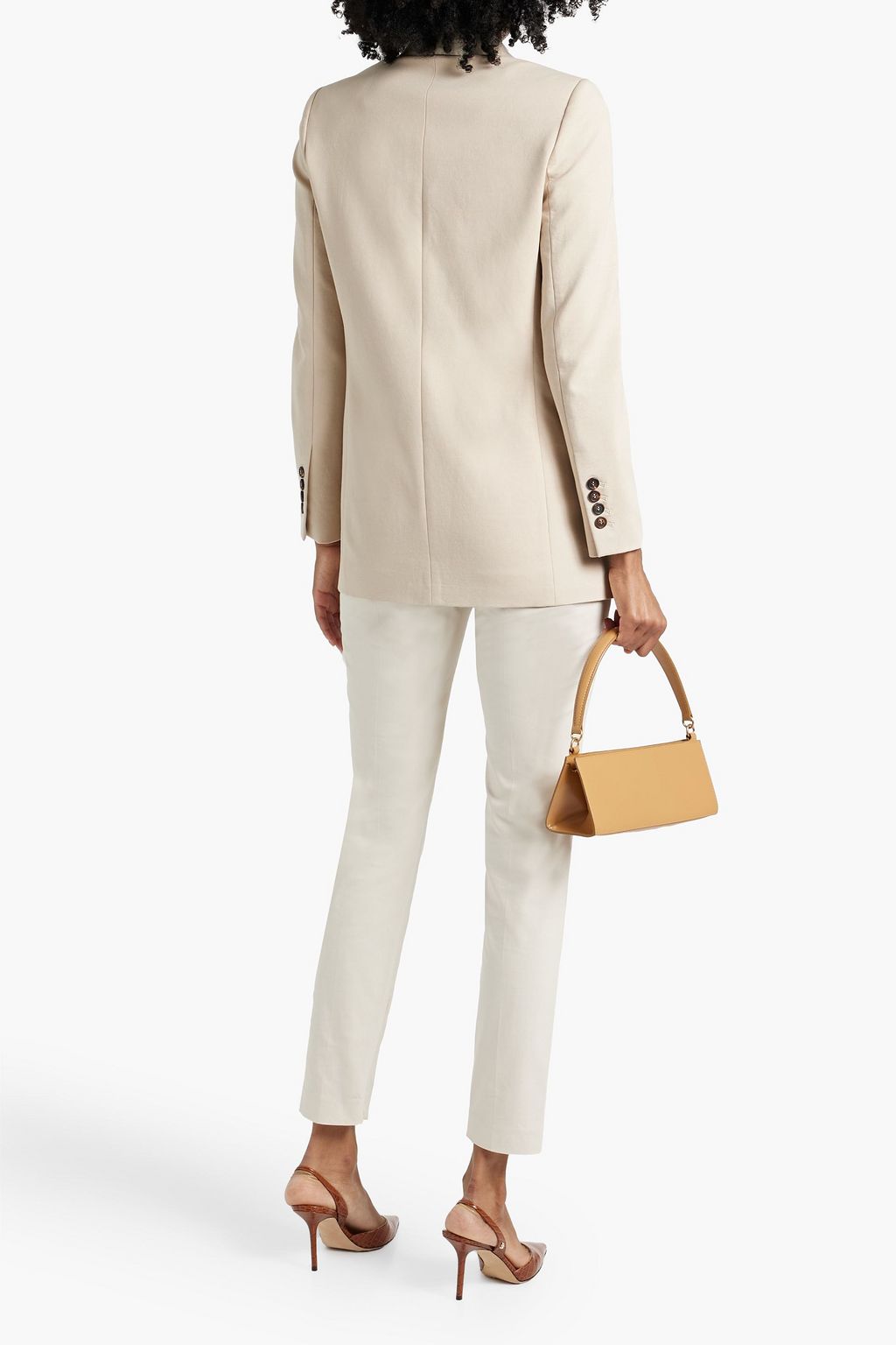 BRUNELLO CUCINELLI Bead-embellished cotton-blend blazer