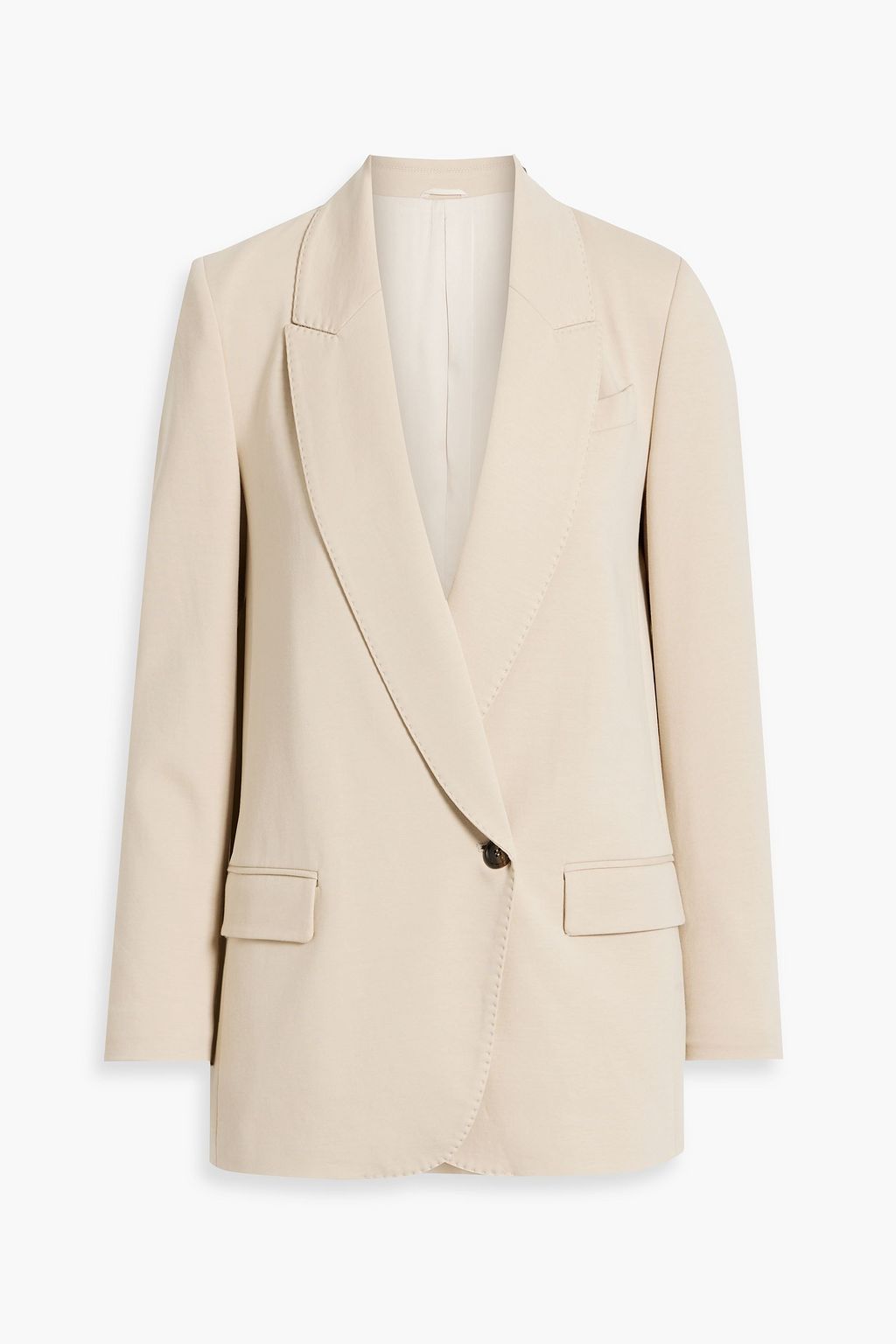 Reiss Double Breasted Twill Blazer in Neutral | REISS