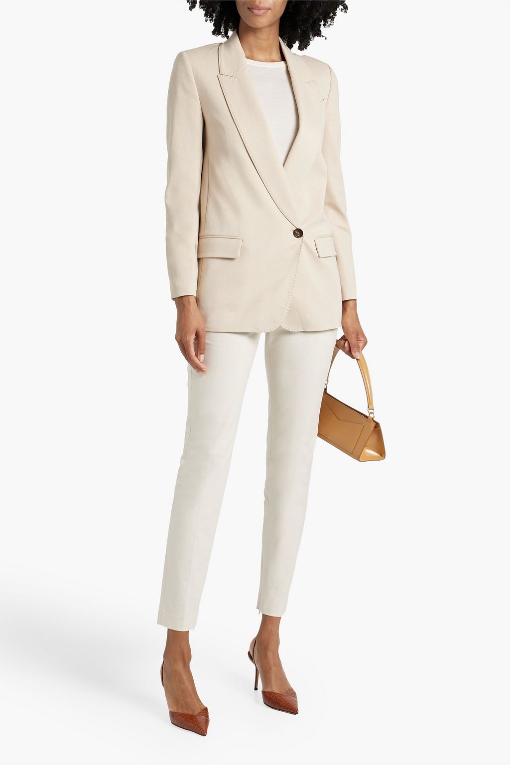 BRUNELLO CUCINELLI Bead-embellished cotton-blend blazer