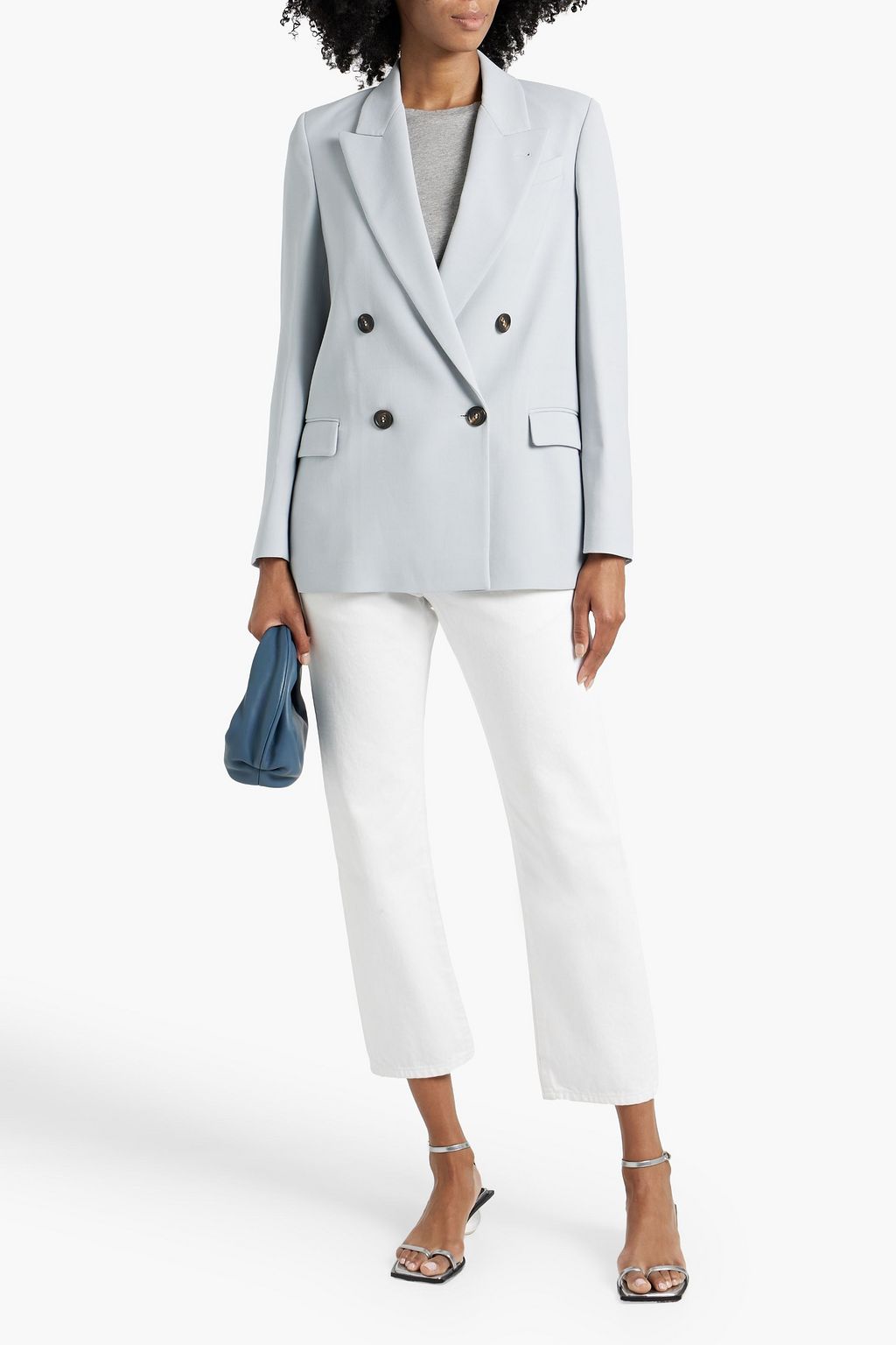 BRUNELLO CUCINELLI Double-breasted twill blazer