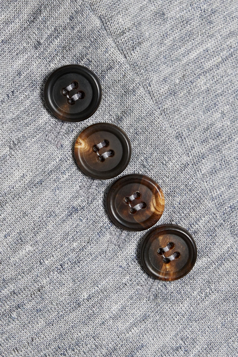 BRUNELLO CUCINELLI DOUBLE-BREASTED MÉLANGE LINEN AND SILK-BLEND BLAZER