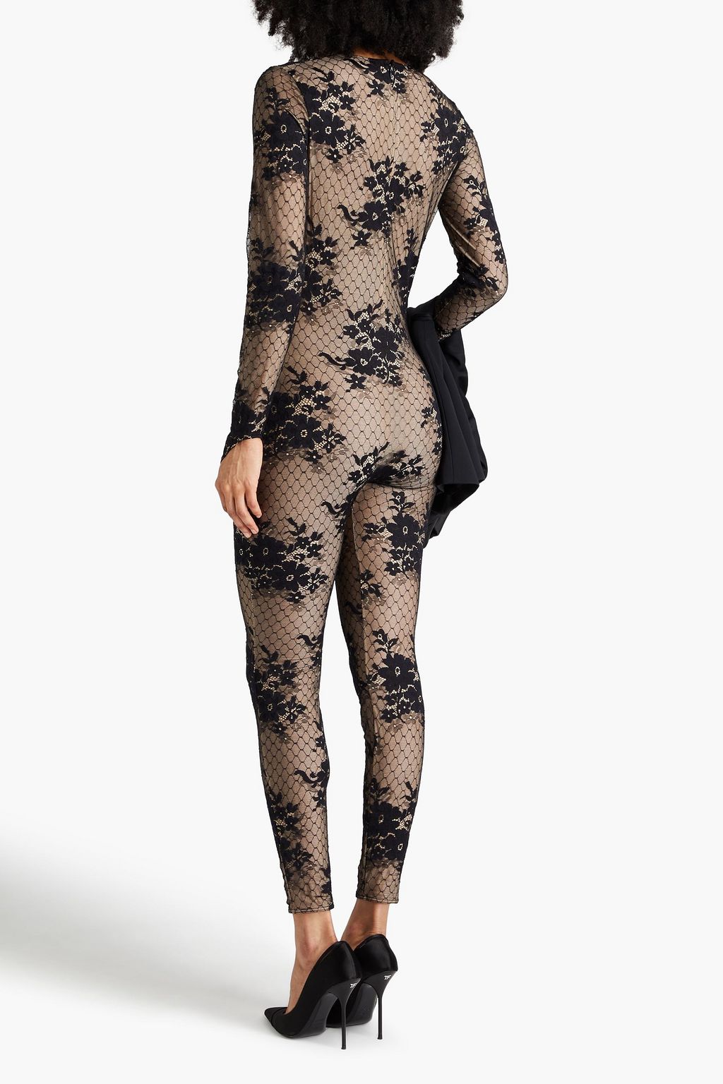 N°21 X WOLFORD جمبسوت + N°21 Pattie من الدانتيل والشبك المطاطي