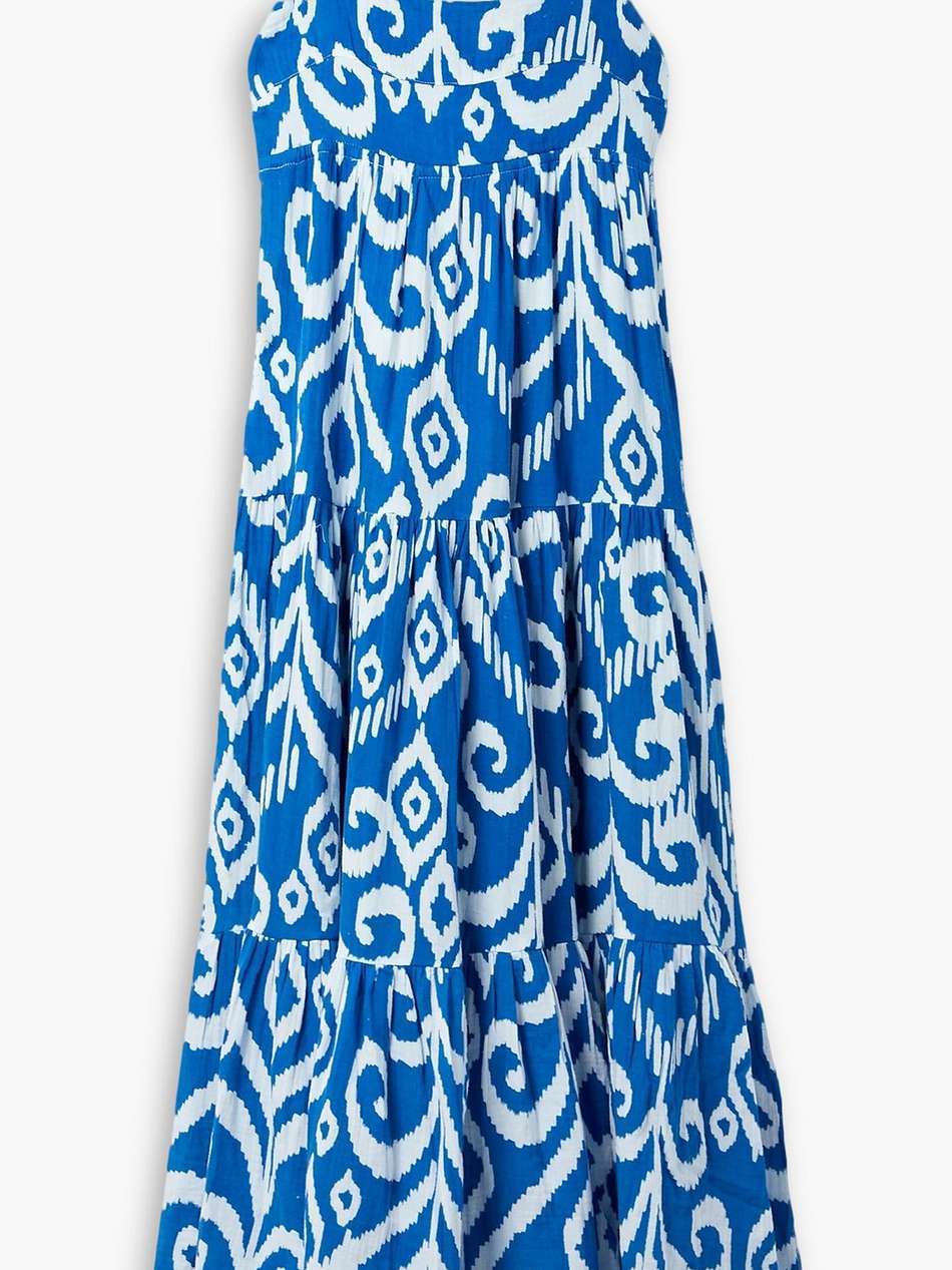 marguerite tiered printed cotton-gauze maxi dress