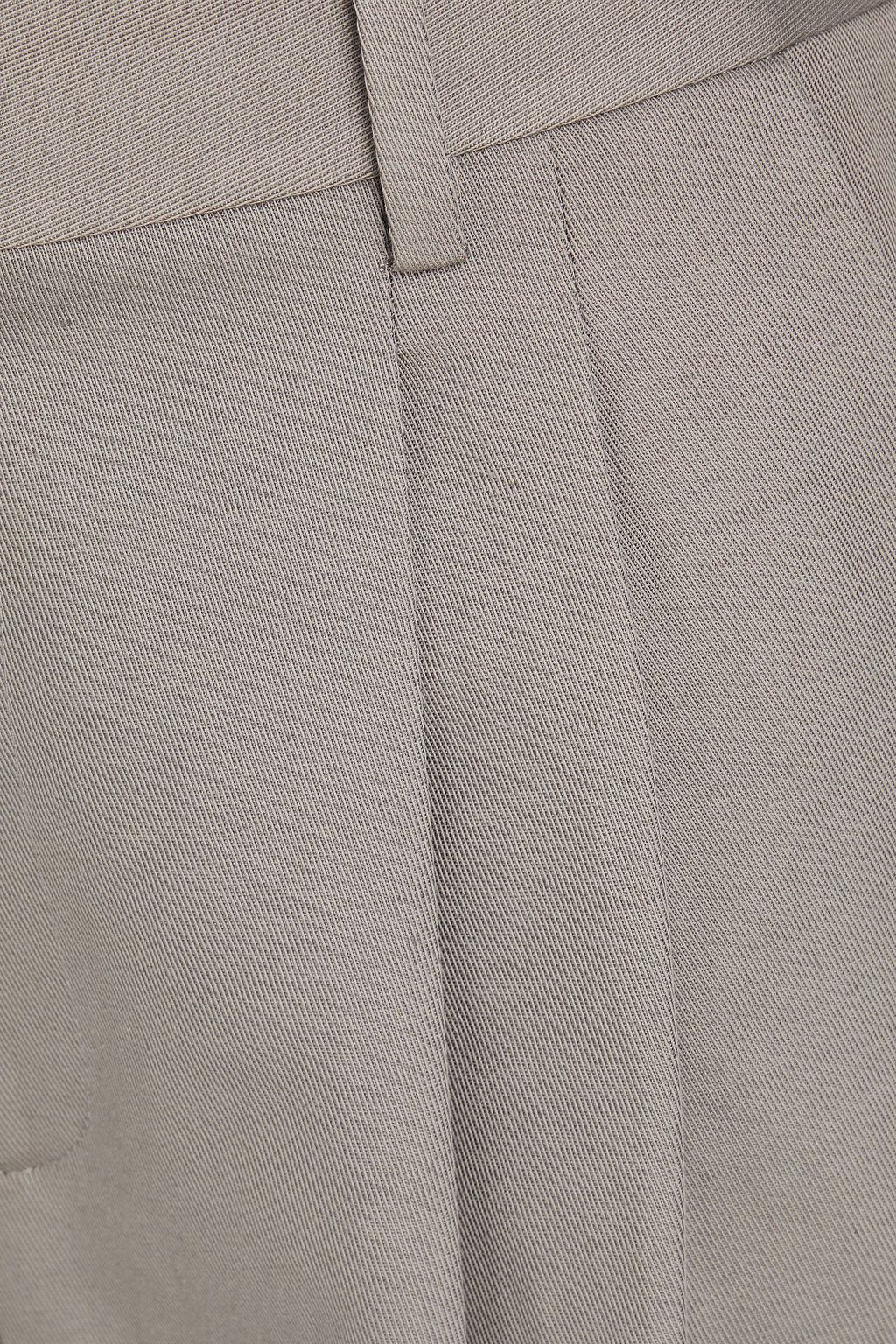 NILI LOTAN Flavie cotton and linen-blend twill wide-leg pants